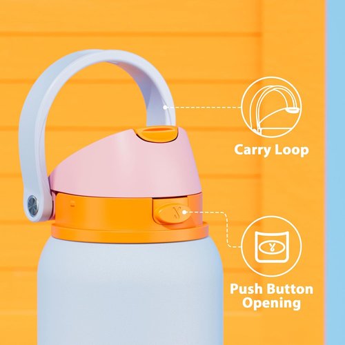 Meoky 40 Oz Insulated Water Bottle - Stainless Steel, Leak Proof, 24-Hour Cold, BPA-Free | Periwinkle