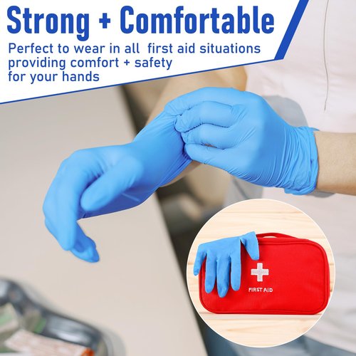 Chicingyou 30 Pairs Disposable Emergency Glove Individually Packaged Travel Gloves Travel Trauma Essential Nitrile Glove (Blue)