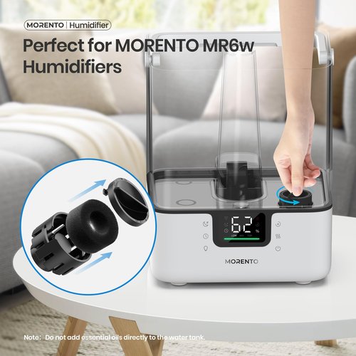 MORENTO Humidifier Replacement Water Filters 10 Pack & Aroma Pads 10 Pack for MR6w Humidifier, Top Fill Humidifiers Filters to Improve Humidification Efficiency