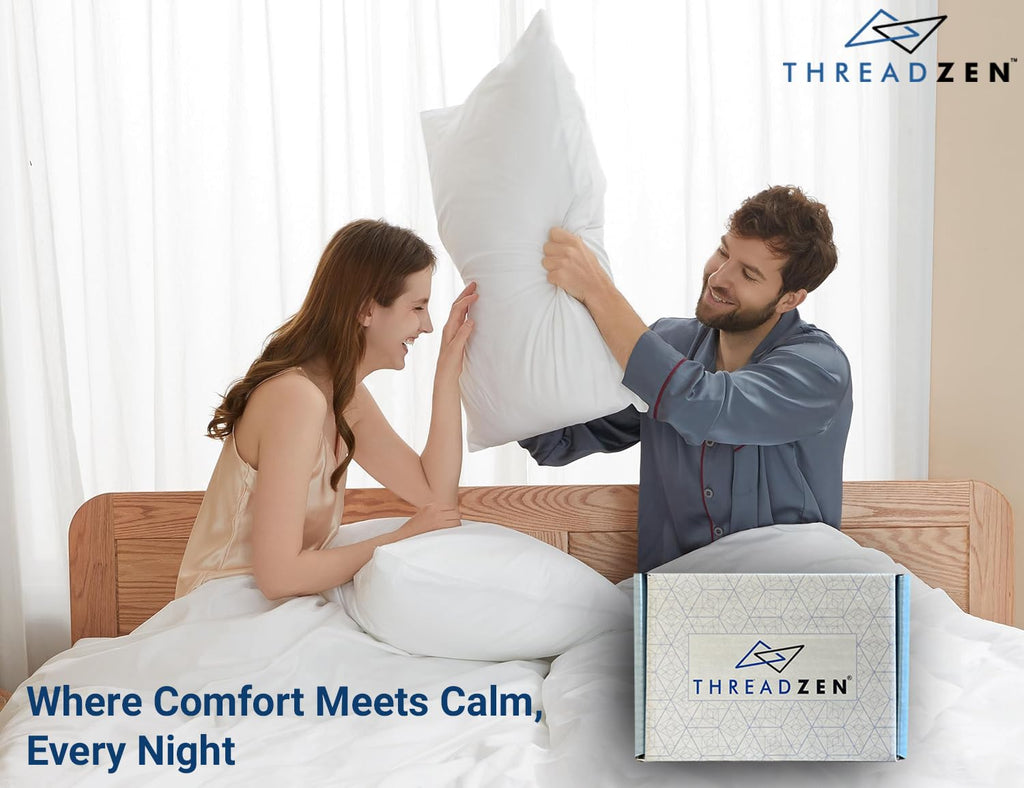 THREADZEN King Pillowcases Set of 2 – 100% Cotton, 600 Thread Count, Soft & Breathable, 21x41 Inches Pillow Covers with Z-Hem & Envelope Closure – Hotel Quality, Easy Care, White