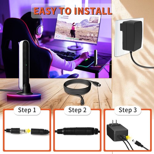 10FT Extension Cable for Philips Hue Play Light Bar Compatible with 7820430U7 440400980001 S020XM2400083 046677570552 Smart Light Bulb Accessory LED Strip Power Cord 3 Packs