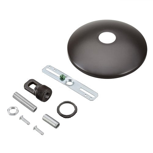 Aspen Creative 21511-11, Contemporary Chandelier & Light Fixture Canopy Kit w/Collar Loop, Oil Rubbed Bronze, 5" Diameter, 1" Center Hole