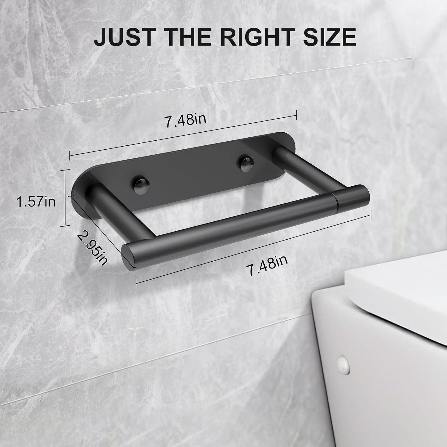 SetSail Toilet Paper Holder - Matte Black Wall-Mount Stainless Steel Tissue Holder for Bathroom