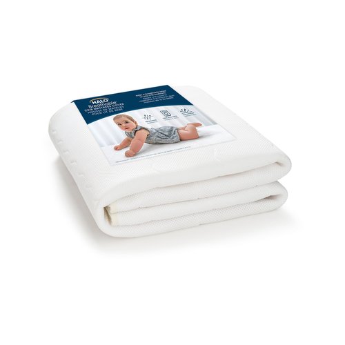 HALO Breathable Crib Mattress Cover – Quilted Mesh, Waterproof, Universal Fit for Standard Crib & Toddler Beds, Easy to Change, Machine Washable
