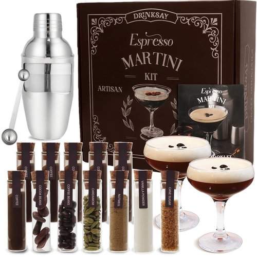 Espresso Martini Gifts – Complete Espresso Martini Kit Maker Set with Premium Coffee Mix & 6 Natural Botanicals, Cocktail Kit, Gifts for Women, Birthday Gifts for Women, Sister, Her