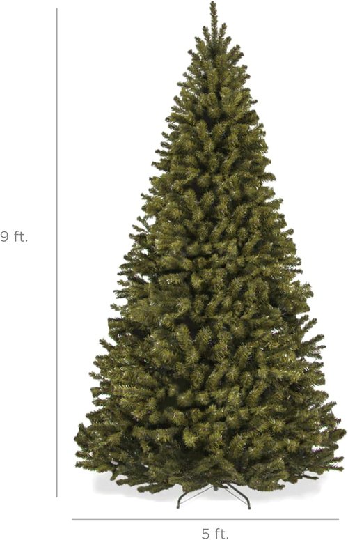 Best Choice Products 9ft Artificial Christmas Tree - Premium Unlit Realistic Spruce Holiday Décor | Easy Assembly, Metal Base