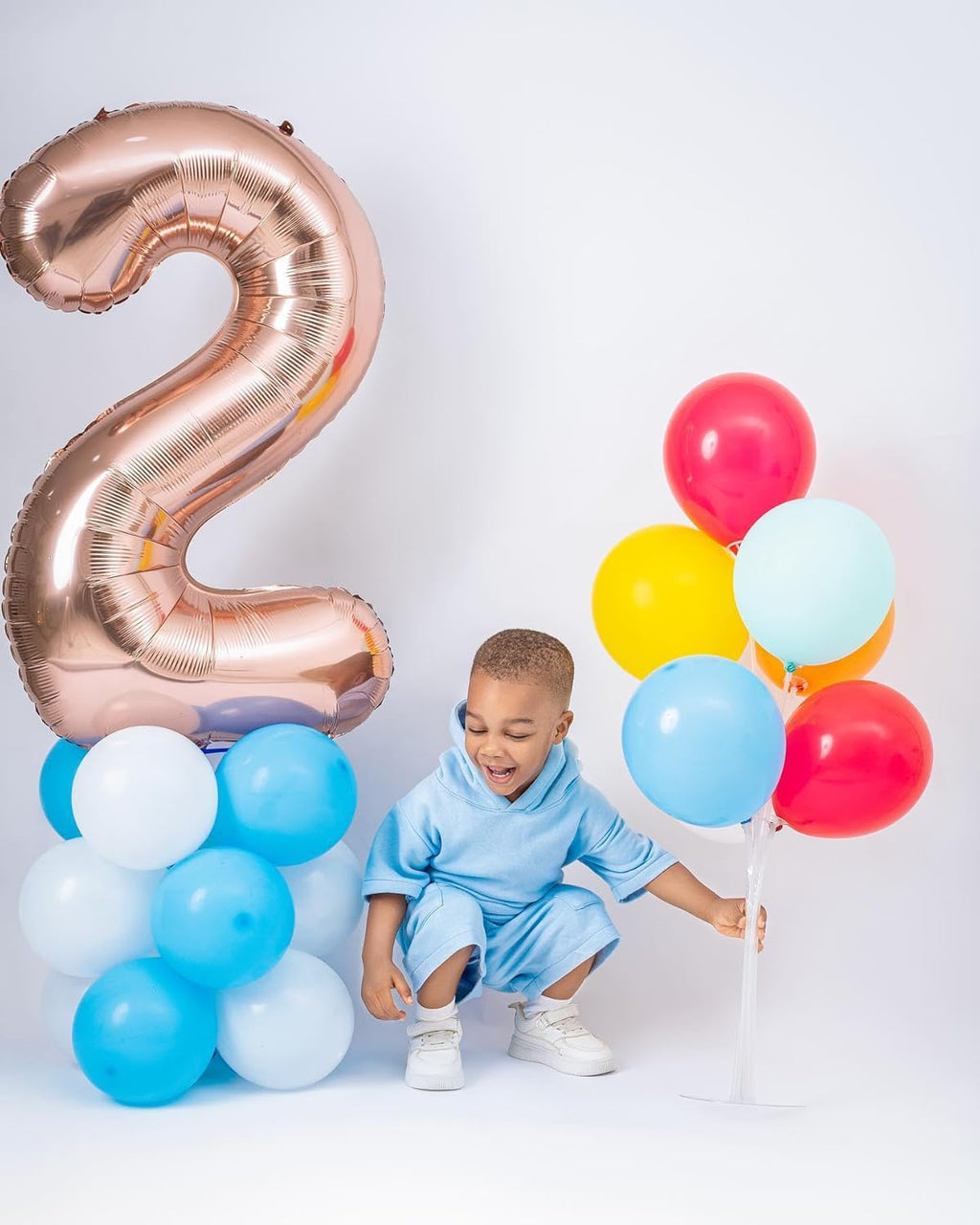 Rose Gold Number 2 Balloon - 40 Inch 2nd Birthday Decoration for Toddlers | Sparkling Party Decor