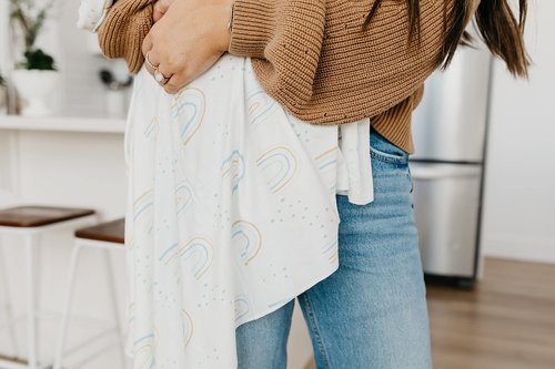 Copper Pearl Large Premium Knit Baby Swaddle Receiving Blanket Skye