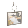 Creative Co-Op Metal and Wood Framed Landscape Wall Art with Hanging Bracket, Multicolor