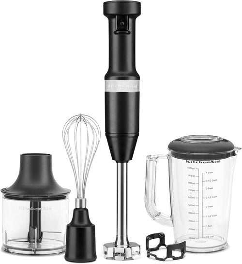 KitchenAid Hand Blender - Variable Speed with Accessories | Black Matte Finish