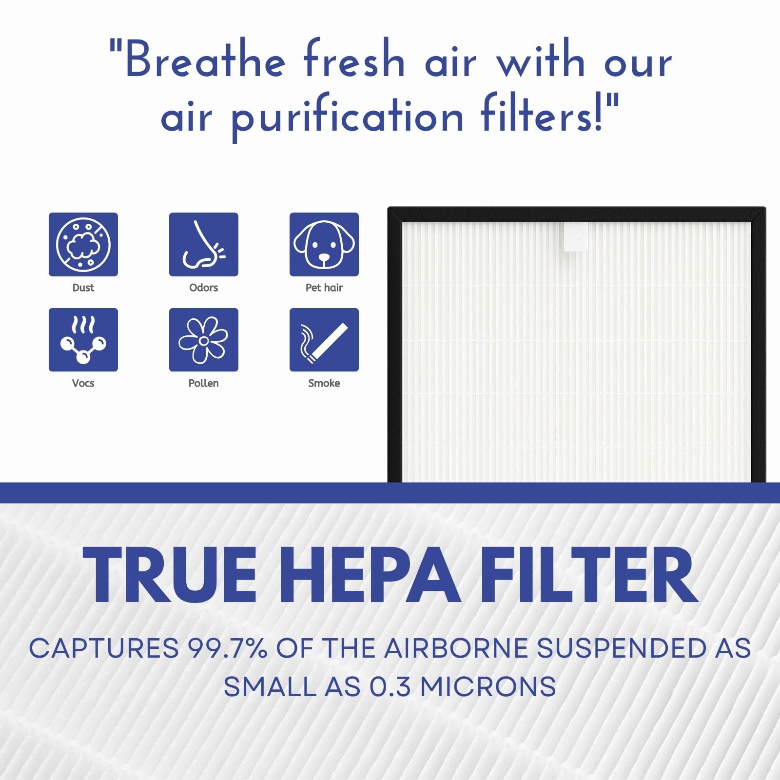 Nispira HEPA Filter Replacement for Rabbit MinusA2 Ultra Quiet Air Purifier SPA-780A, SPA-700A, AP-1004, 2 Packs