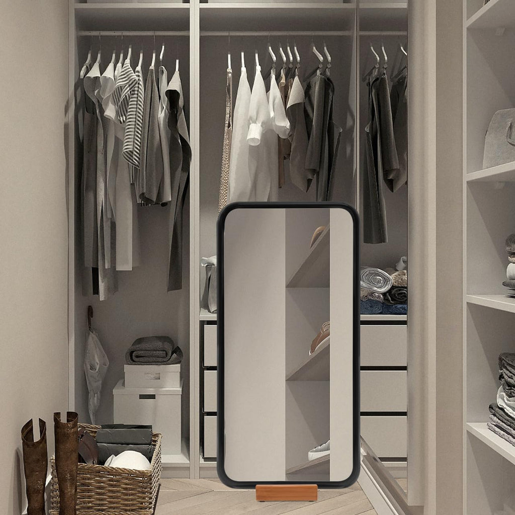 Uonlytech Solid Wood Floor Mirror - Heavy Duty Non-Slip Stand for Full Length Home Decor