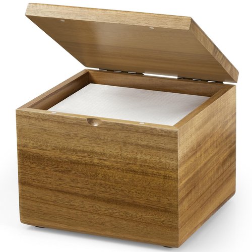 CMLKLZD Disposable Face Towel Holder, Acacia Wood Box Compatible with Clean Towels XL(NOT Included), Wooden Container for Cleansing Facial Dry Wipes, Face Towelettes Bathroom Counter Storage