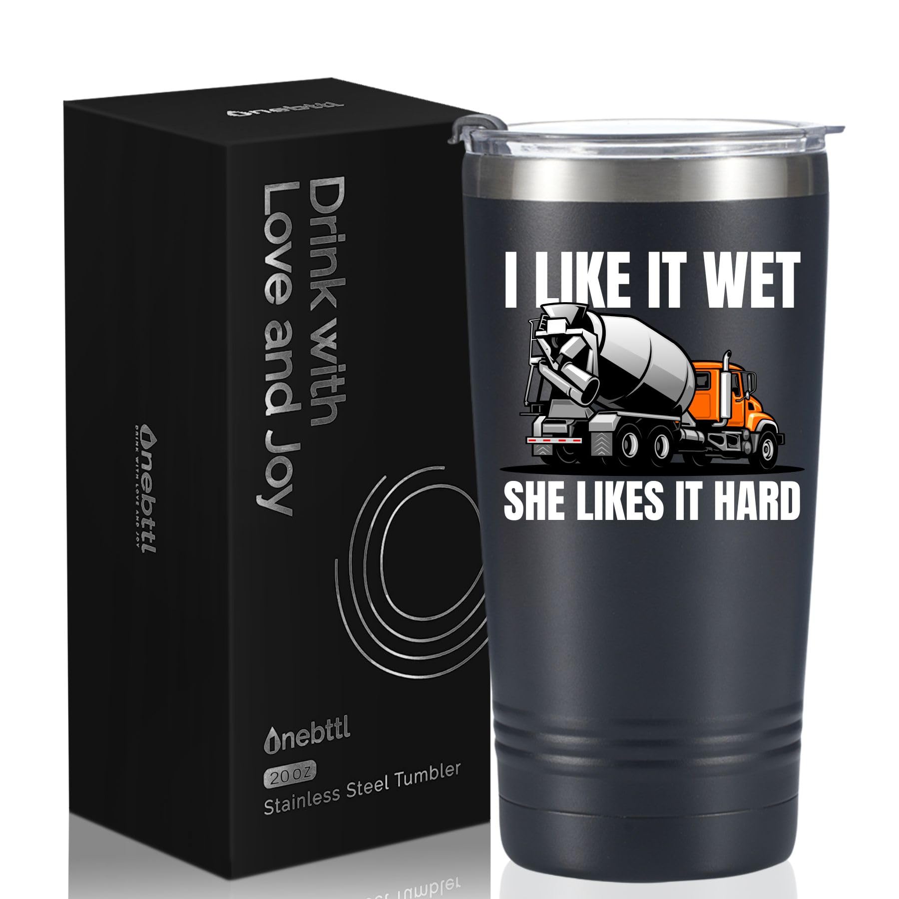 Onebttl Construction Worker gifts, Funny Humor, Concrete-Themed Gifts, 20oz/590ml Stainless Steel Insulated Tumbler with Lid