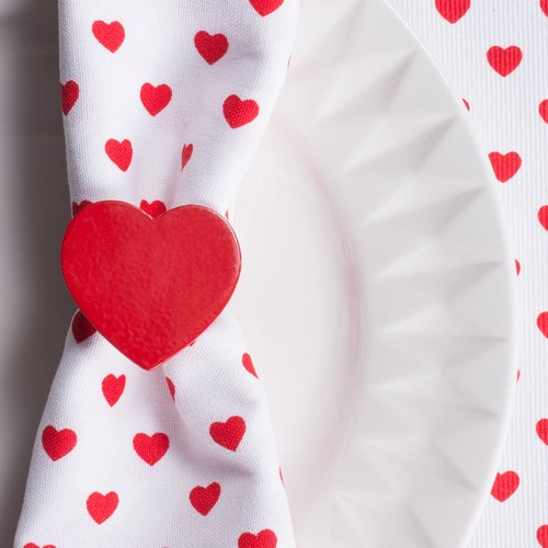 DII Valentine's Day Collection, Napkin Set, 20x20, Little Hearts, 6 Piece