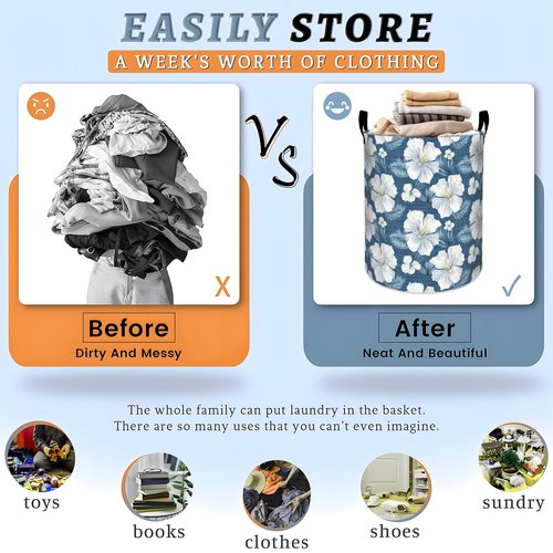 Colorful Splashes Motocross Rider Laundry Basket with Handles, 19.7"x15.7" Clothes Foldable Sports Laundry Hamper Organizer for Dorm Nursery Bedroom Bathroom Decor, Toy Storage Bin for Kids