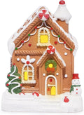 Hodao Gingerbread House Decoration | Handmade Polyresin Xmas Figurine for Winter Decor (Brown)