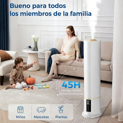 Humidifier Large Room,2.4Gal Cool Mist Humidifiers for Bedroom 9L High Capacity 24dB Quiet Air Humificador fit Removable Water Tank 360° Adjustable, Top Fill & Easy Clean with Remote Control