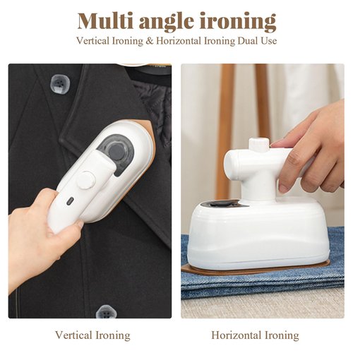 Travel Steamer for Clothes, 2in1 Dry & Wet Ironing Steamers, 30S Rapid Heating Handheld Portable Steam Iron, 180° Rotary Garment Irons for Tavel, Wrinkle Remover Steamer Iron for All Fabrics (White)