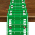 6 Pcs Plastic American Football Court Table Runners, Football Birthday Party Decoration Touch Down Tables Runner Centerpieces Decor for Game Day Boy Men Birthday Supplies, 14in x 108in