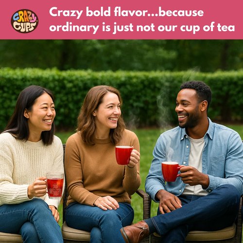 Crazy Cups Hibiscus Berry & Spice Herbal Tea Pods, 22 Count, Kosher Certified, Fruity & Spiced Blend with Cinnamon, Ginger & Clove | K Cup Compatible, Hot or Iced Herbal Tea