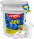 PROFELIZ Chlorine Tablets - 3 Inch Pool Tablets for Bacteria & Algae Control | Slow Dissolving, 20lbs