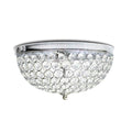 Elegant Designs FM1000-CHR Elipse Crystal 13 Inch Modern Metal 2 Light Bowl Shaped Ceiling Flush Mount Fixture, Chrome