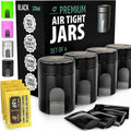 Premium Airtight Glass Storage Jars 120ml with 69% Humidity Control 4 Packs - UV Air Tight Jars with Child-Resistant Lid - Airtight Jar Container, Air Tight Storage,Storage Jars for Herb/Spice