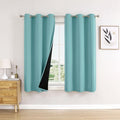 ChrisDowa 100% Blackout Curtains - Thermal Insulated Grommet Panels Set | Aqua, 38 x 63 Inch, 2 Thick Layers