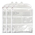 Clear Garment Bags for Dance Costumes 3-Pack, Short-Size, Side Zipper Entry, Storage Pockets for Shoes & Accessories, Size 24”x18”, Dream Duffel