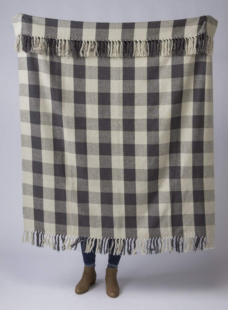 Primitives by Kathy 39798 Farmhouse Style Throw Blanket, 50 x 60-Inches, Buffalo Check