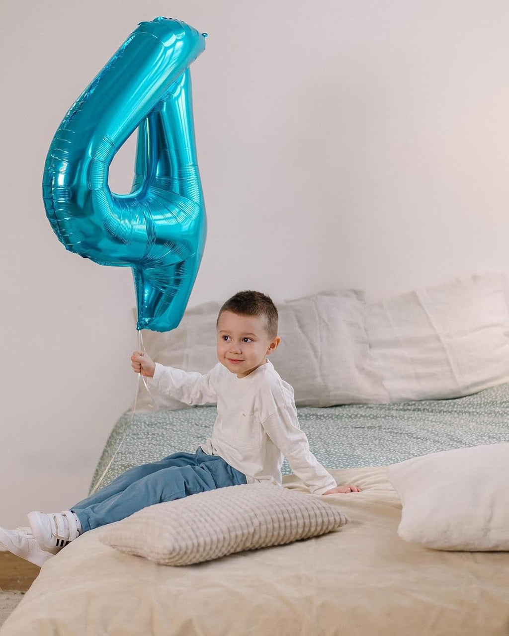 Number 7 Balloon by [Brand Name] - 40 Inch Light Blue Giant Foil Balloon for 7th Birthday Party Decorations