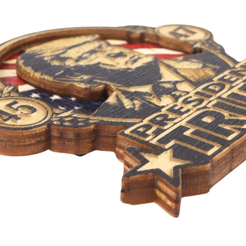 45-47 President Trump Wood Carved Magnet, Election Keepsake, Inauguration Day, 3.5 Inches