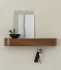 Kazai. Key Holder 'Toke' | Minimalist Key Hook Design from Berlin | Modern Key Holder Wall Mount with Wooden Shelf | Key Rack for Wall as Entryway Organizer | Walnut