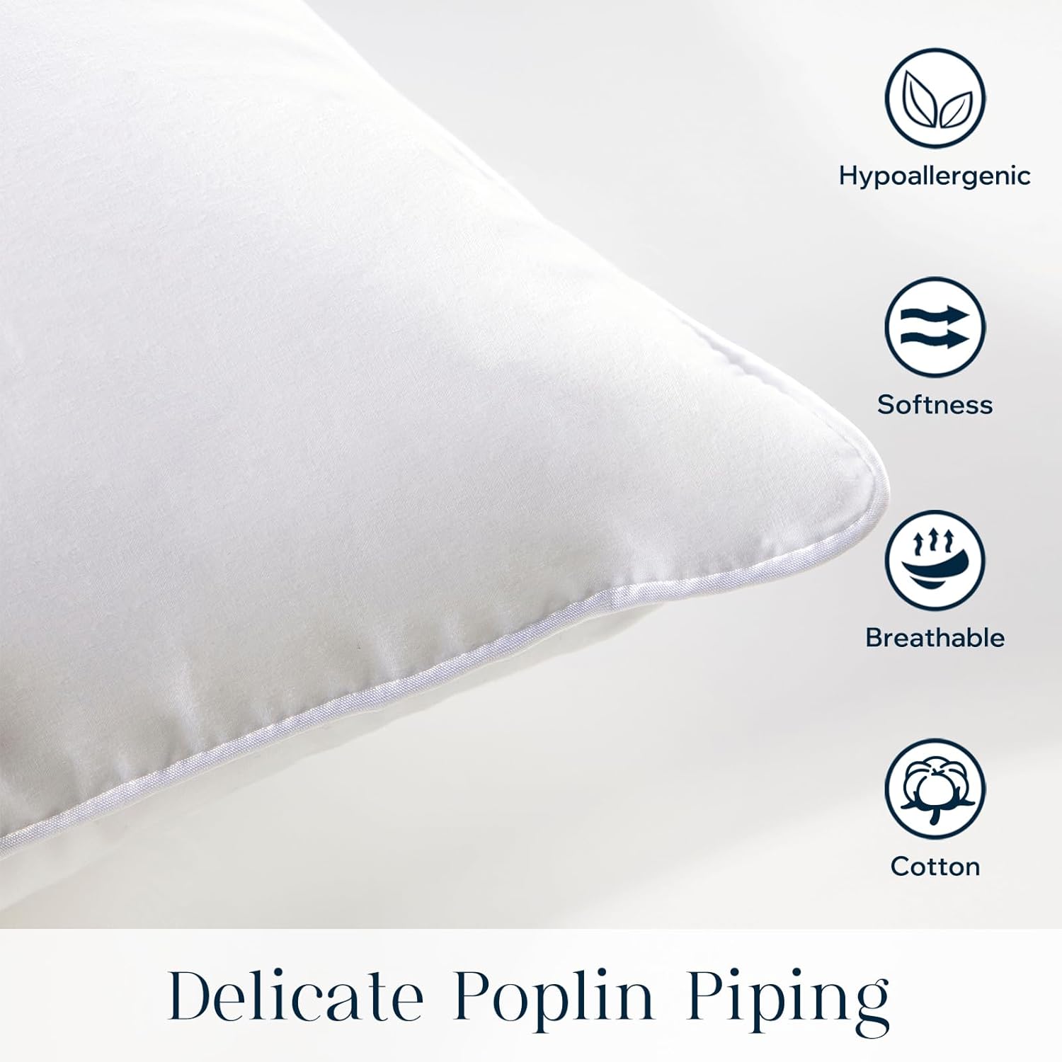 Phantoscope 18x18 Pillow Insert - Soft Microfiber Throw Pillow Stuffer with Cotton Cover - 18 Inch Square