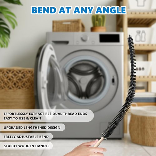 Full-Bristle Dryer Vent Cleaner Brush - Flexible Lint Removal Tool for Deep Cleaning | 27.95 Inches