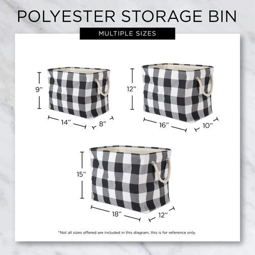 DII Polyester Container with Handles, Lattice Storage Bin, Medium, Stonewash Blue