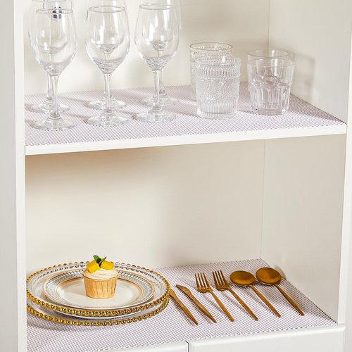 ALIUNI Shelf Liner for Kitchen Cabinet, Drawer Liners Non Slip Non Adhesive Thick Mat, Breathable Dresser Pantry Bathroom Protector, White, 20" x 360"