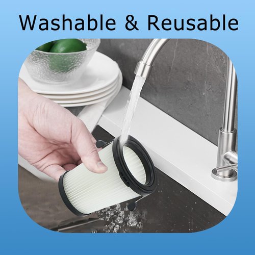 Aolleteau 4 Pack HEPA Vacuum Filters Compatible with Milwaukee M12 Compact Vacuum 0850-20, Compare to part# 49-90-1950, Including 4 Pack HEPA Filters & 1 Pack Brush