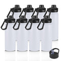 VEGOND 24oz Insulated Stainless Steel Water Bottle with Straw Lid, Double Wall Vacuum Insulated, Ideal for Hiking, Gym, Work, or Home Use, White 8 Pack