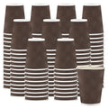 BYSNOW 500 Pack 12 oz Coffee Cups, Disposable Insulated Corrugated Ripple Wall Paper Coffee Cups, Hot Cold Drinking Cups for Office, Home, Party, Cafe, Travel (Brown)