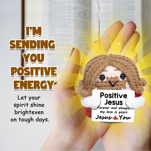 AICase Easter Basket Stuffers - Positive Crochet Jesus Figures for Women | Emotional Support Gifts
