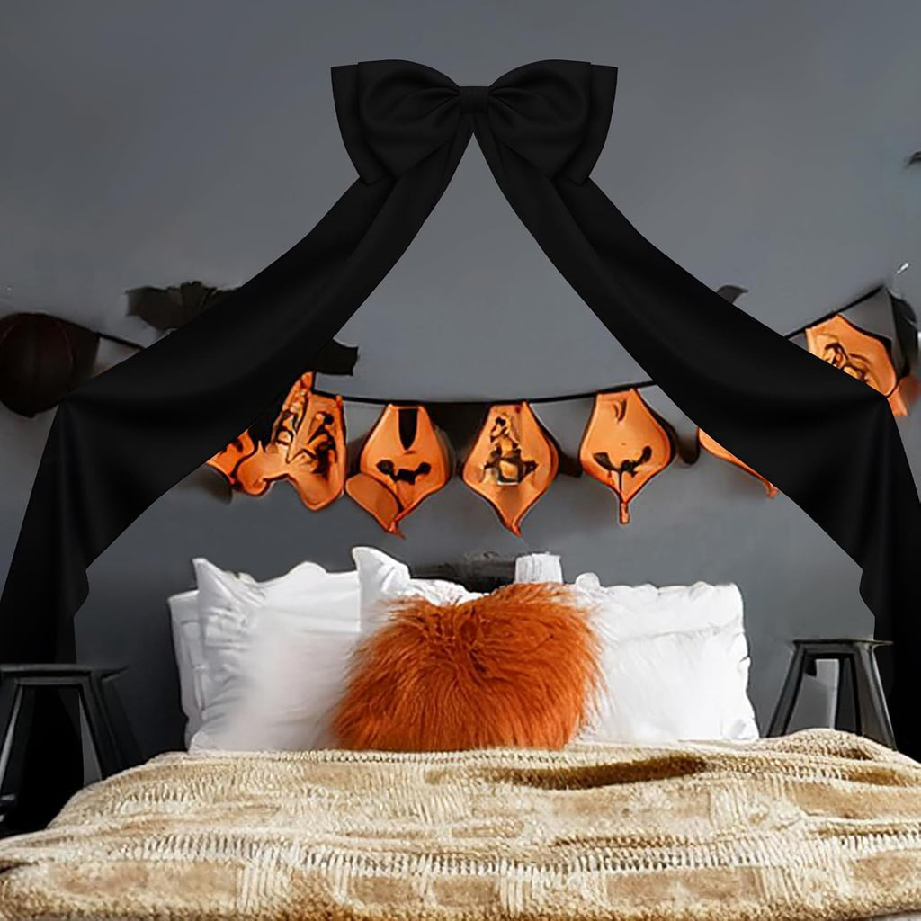 Skiennix Large Satin Bow Decoration - Giant Wall Bows for Weddings & Baby Showers | Black