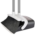 Folews Broom and Dustpan Set, Heavy Duty Dust Pan with Long Handle 51 Inch Broom with Dustpan Combo Set Upright Self-Cleaning Dust Pan Home Kitchen Lobby Indoor Outdoor Sweeping Cleaning Tool - Gray