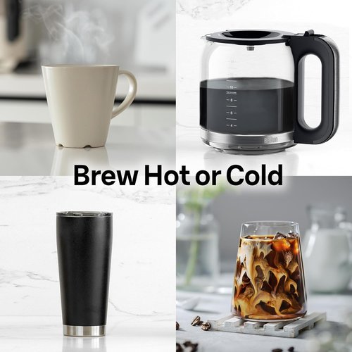 Braun PureFlavor 14-Cup Coffee Maker - Fast Brew, Touch Display, Bold Brew & Brew-Over-Ice Modes