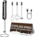 InstaWhisk Milk Frother - Rechargeable Electric Drink Mixer with Variable Speed & Detachable Whisk | Perfect for Lattes, Cappuccinos, Matcha, Almond Milk, Protein