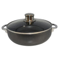 IMUSA 6.9qt Charcoal Aluminum Nonstick Caldero with Glass Lid, Black