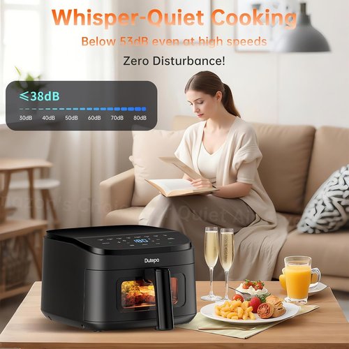 Air Fryer | 8-in-1 Compact 4.5Qt with DC Motor - Fast & Crispy Cooking, 95% Less Oil, Dishwasher Safe