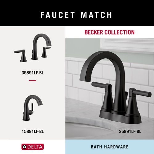 Delta Faucet Becker (1-Pack) Hand Towel Holder, Matte Black, Ring for Bathroom or Kitchen Sink, Wall Mounted BCK46-MB
