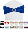 Spandex Chair Sashes - 50PCS Stretch Chair Ties with Buckle Slider for Wedding & Party Decor | Royal Blue